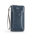 Men's Wallet With Removable Coin Purse Capacity Zipper Phone Leather Bag For