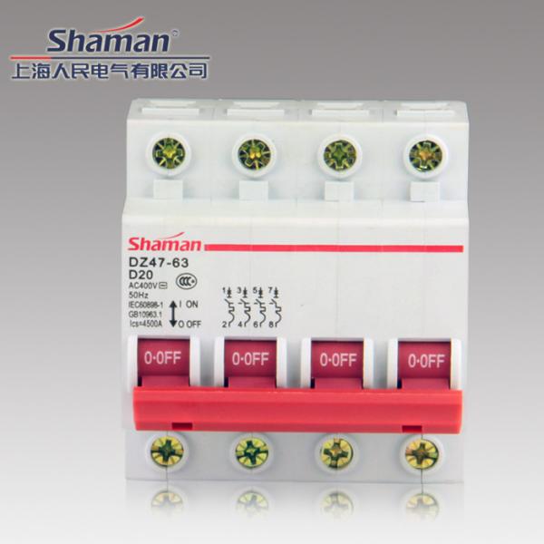 High quality good price DZ47-63D-4P-20A Mini circuit breaker,murray circuit