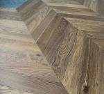 Dark Smoked & Wax Oiled Chevron Oak Engineered Flooring Parquet to Euro