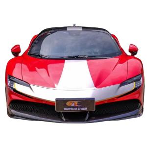 Wholesale For Ferrari SF90 Dry Carbon Fiber Body Kit SF90 OEM Style Carbon Fiber Front Lip Diffuser Spoiler Side Skirt from china suppliers