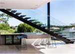 Commercial Straight Flight Staircase , Steel Structure Staircase Uninterrupted