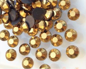 China gold hematite/ crystal dorado nice glue heat press transfer rhinestone for shoe ornaments on sale
