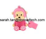 Original A Grade Chipset Customized Cute Monkey PVC Cartoon USB Flash Drives
