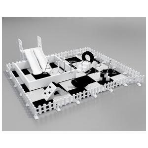 Wholesale Black And White Childrens Soft Play Equipment With Double Slides For Rental from china suppliers