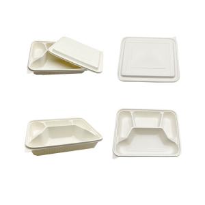China Disposable PLA Sheet For Thermoforming Four Compartment Plates Bagasse Dishes on sale