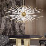 Creative Led Chandelier For Living Dining Room Modern Glass Hanging Lamp sputnik