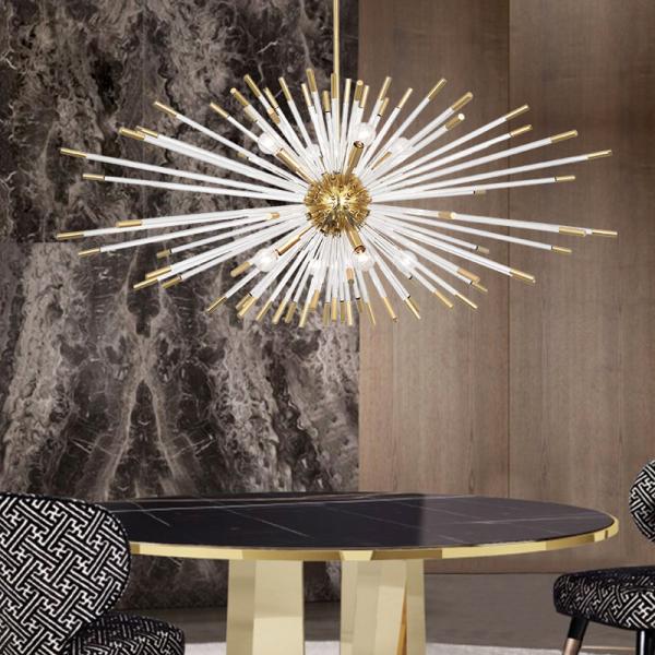 Creative Led Chandelier For Living Dining Room Modern Glass Hanging Lamp sputnik