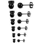 Fashion Jewelry Earrings Stainless Steel Round Ball Stud Earrings 4-10mm
