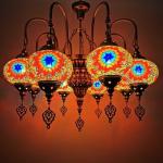Colorful pendant lamp with handmade glass lampshade southeast antique turkish