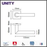 Stainless Steel Fire Door Lever Handle EN1906 and EN1634 Satin Finish