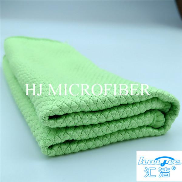 Home Used Cleaning Towel Microfiber Terry Towel Green Color Washing Tool For