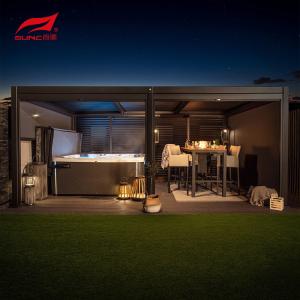 Wholesale 10&quot; X 10&quot; Outdoor Patio Roof Motorized Aluminum Pergola With Zip Screen Blinds from china suppliers