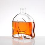 Super Flint Glass 300mL 350mL 750mL Custom Brandy Liquor Bottle with Cap Sleek