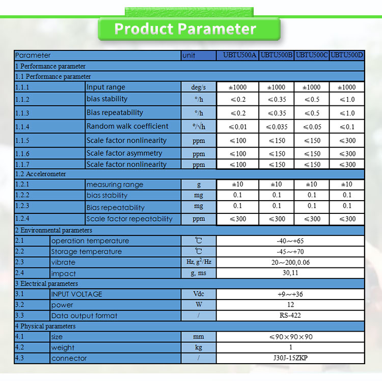 High Precision Fiber Optic Gyroscope Sensor UNIVO UBTU500Y Navigation Attitude/Azimuth Reference System