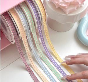 Wholesale Lace Jumping Grid Ribbon Flower Bundle Bow Tie Cake Baking Ribbon Floral Art Handmade DIY material from china suppliers