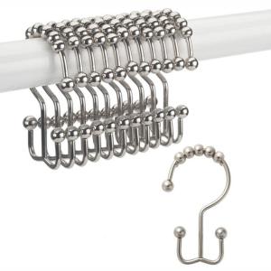 Wholesale Stainless Steel Shower Curtain Rings For Bathroom Double Glide from china suppliers