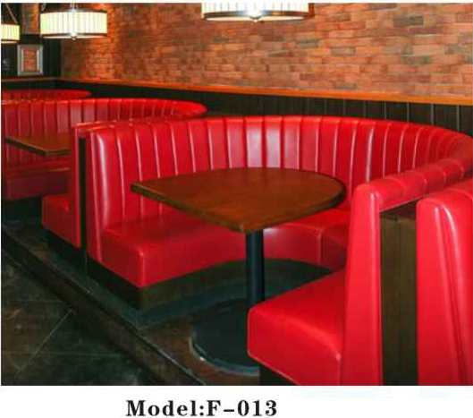 Cheap Price High Back Round Curved Corner Sofa Booth Seating Leather Restaurant Booth Sofa