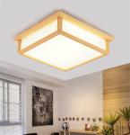 Japanese wooden square led ceiling light minimalist modern bedrooms lamp(WH-WA