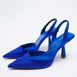Wholesale Rhinestones Women Blue Stiletto Heels For Party Cocktail Wedding from china suppliers