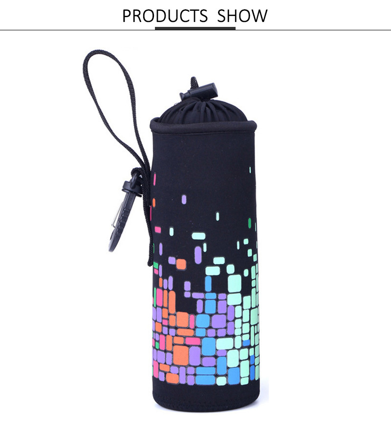 Wholesale Custom Collapsible Neoprene Water Bottle Cover with Handle