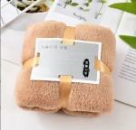 35*75cm Logo Customized Logo Pure Color Bath Towel Thick Coral Fleece Soft