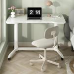 Courtyard White Wood Pneumatic Height Adjustable Desk for Home Office Productivi