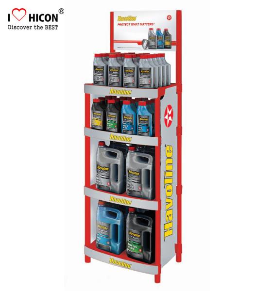 Attractive Customized Floor Metal Display Racks Lubricating Motor Engine Oil