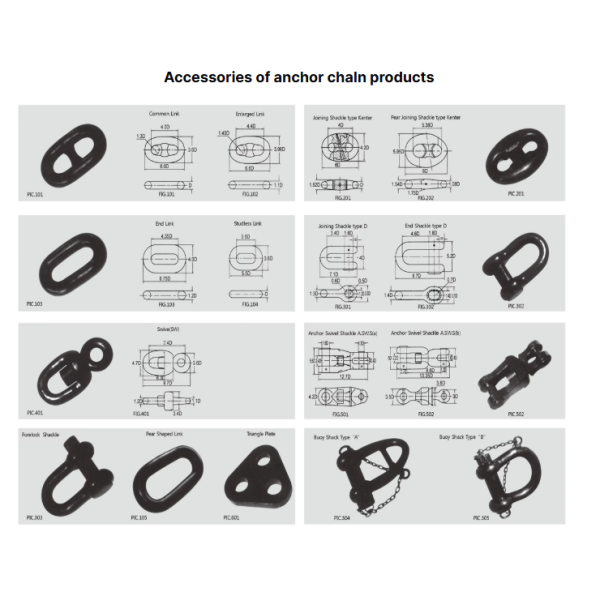 Black painted anchor chain for Boats Marine Hardware
