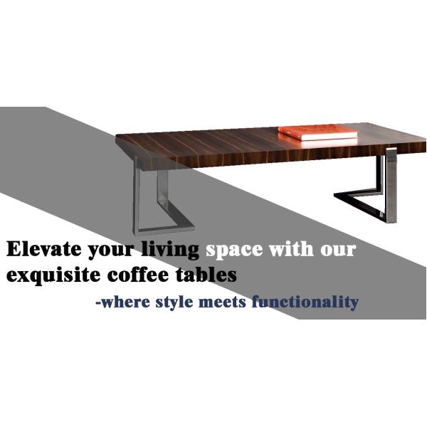Plank Marble Top Nordic Rectangular Coffee Table Stainless Steel Base