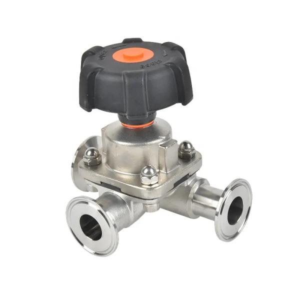 Stainless Steel Sanitary Tri-Clamp 3-Way Diaphragm Valve for Customized