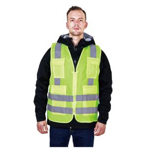 Wholesale Gender-Neutral HIVI Reflective Warning Vest with Zipper Closure and Multi Pockets from china suppliers