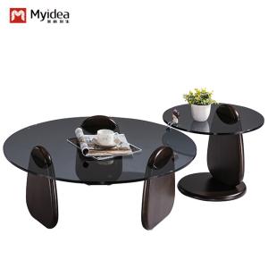Wholesale Support customization Contemporary Minimalist Design Small Tea &amp; Coffee Table Modern Glass Round Style for Living Room Bedroom Hotel Home Use from china suppliers