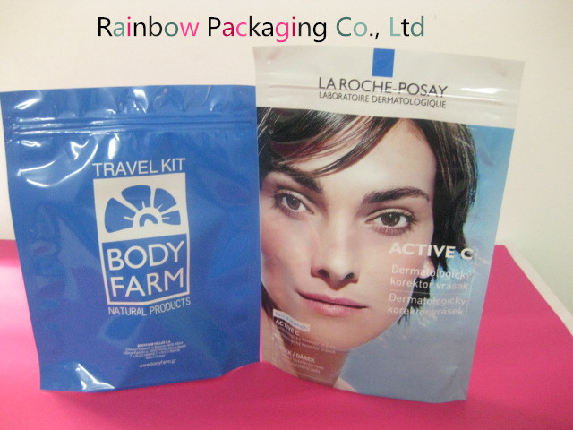 Gravure Printing Clear Cosmetic Carry Bag Reclosure And Reusable