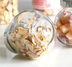 Wholesale Glass storage jar with electroplating acrylie lid top Food Grade Glass Candy Jars small glass jar from china suppliers