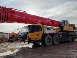 Wholesale 80ton Mobile Crane Used Truck Crane Hoist Crane Maximum Lifting Height 40m Orange and Red from china suppliers