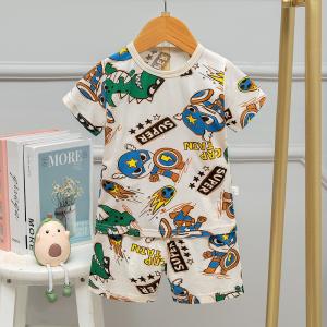 Wholesale Full Flower Summer Pyjama Sets 95% cotton 12 Month Pajama 80cm Height 50cm Bust from china suppliers