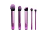 5 Pieces Synthetic Makeup Brushes With Forestry Wood Handle