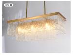 Rectangle Kitchen Chandeliers Frosted Glass Lamp Living Room Bar european