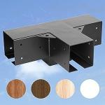 Steel 4x4(Actual Size: 3.5x3.5") 4-Way Right Angle Bracket, Pergola/Gazebo DIY