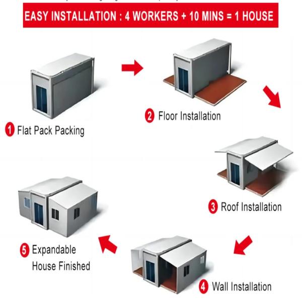 Extended Living Quick Installation Mobile Living Container House for Portable Solution