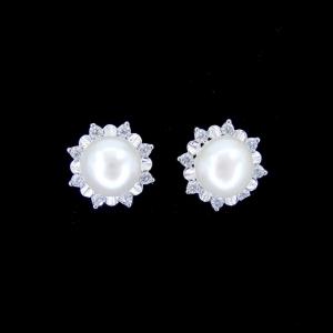 Wholesale Plated Rhodium Freshwater Pearl Earrings Customized 925 Silver Jewellery from china suppliers