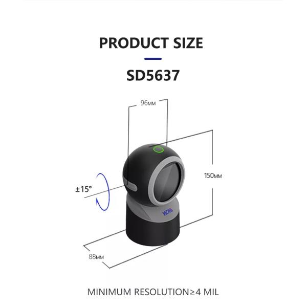 Circular Desktop Barcode Scanner 1d Qr 2d Barcode Full Code Support Cheap Sales With Free Oem Service