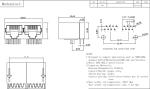 HUB Double RJ45 Connector with Magnetics Tap Down , 100 / 1000 Base 189844898