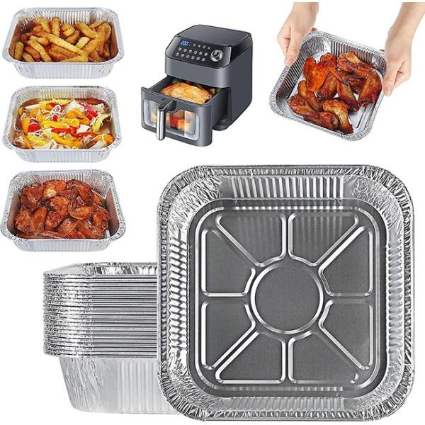 110ml Square Disposable Aluminum Foil Container Silver Food Container