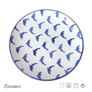 Wholesale Custom Decal Ceramic Dessert Plates , 8.25 Inch Cream Stoneware Dishes Eco Friendly from china suppliers