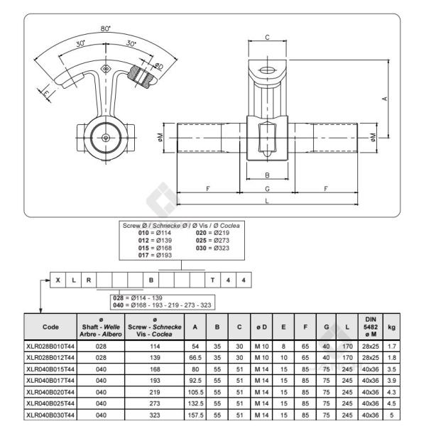 High Strength Aluminum Alloy Intermediate Hanger Bearings for WAM 219 Screw Conveyor