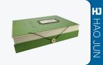 Green Cardboard Gift Boxes With Botton , Luxury Packaging Boxes Matt Silk