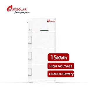 Wholesale IP65 High Voltage BMS LiFePO4 Battery 10.24kWh-25.6kWh Amosolar Stackable Home Battery from china suppliers