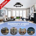 1stshine Ceiling Fan Light CE Elegant Black Flush Mounted Lighting Solutions