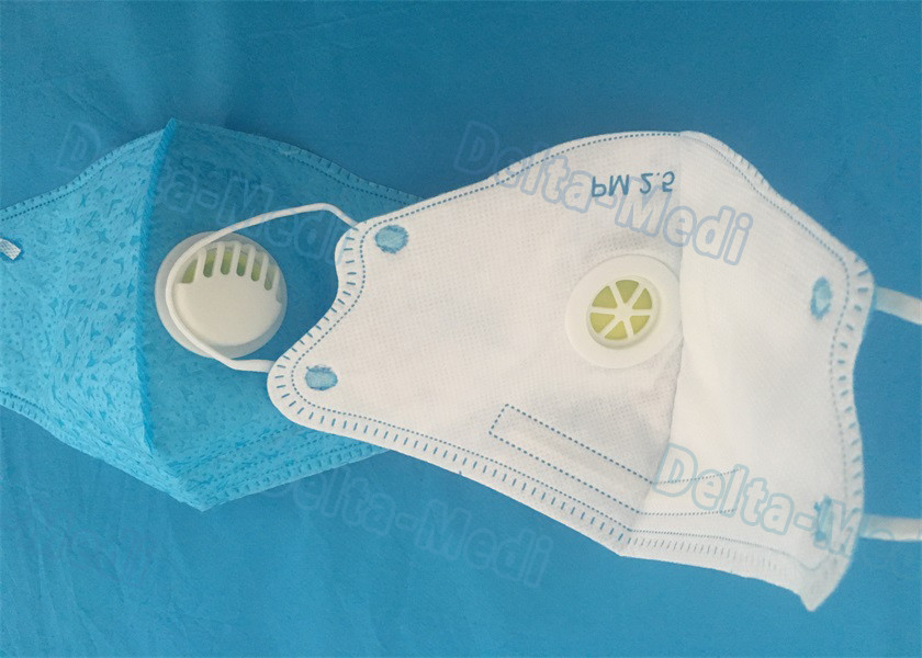 FFP1 Disposable Earloop Face Mask , Breathing Disposable Respirator Mask With Exhalation Valve
